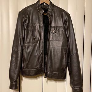Men’s Brown Leather Moto Jacket